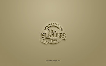 Charlottetown Islanders, creative 3D logo, brown background, QMJHL, Canadian hockey team, USL League One, Charlottetown, Canada, 3d art, hockey, Charlottetown Islanders 3d logo HD wallpaper
