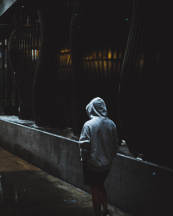 Architecture, Dark, Silhouette, Miscellanea, Miscellaneous, Hood, Column, Columns, Sidewalk HD phone wallpaper