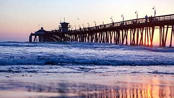 Huntington Beach, Pier HD wallpaper