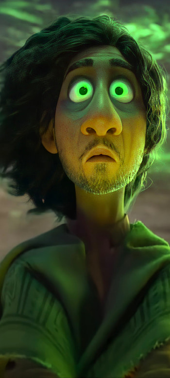 bruno madrigal, misterios, escondido, ojeras, brillante, encanto, ojos verdes, ojos verdes brillantes HD phone wallpaper