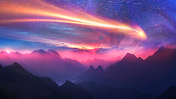 Dreamy Sky Mountains , mountains, artist, artwork, digital-art, sky HD wallpaper