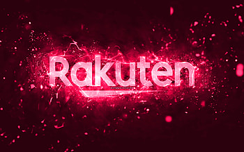 Rakuten pink logo, , pink neon lights, creative, pink abstract background, Rakuten logo, brands, Rakuten HD wallpaper