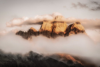 Nature, Mountains, Clouds, Italy, Fog, Dolomites, Monte Pelmo HD wallpaper