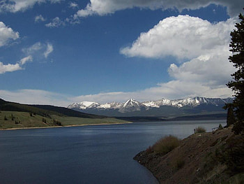 Taylor Park Resevoir, trees, sky, lake, land HD wallpaper