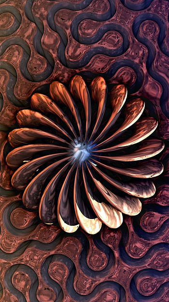3D Abstract Art, flower, 3D, Abstract, fractal HD phone wallpaper
