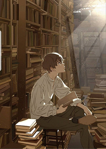Anime Boy Reading Book, Anime Studying HD phone wallpaper