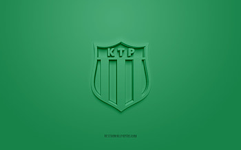 Kotkan Tyovaen Palloilijat, creative 3D logo, green background, Finnish football team, Veikkausliiga, Kotka, Finland, football, Kotkan Tyovaen Palloilijat 3d logo HD wallpaper