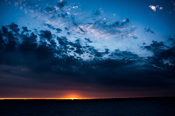 Clouds, twilight, sea, sky, nature, sunset HD wallpaper