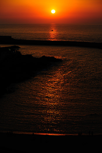 Landscape, Sunset, Sea, Twilight, Dark, Dusk HD phone wallpaper