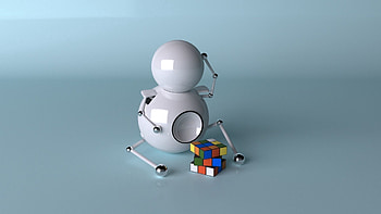 3D, Robot, Cube, Rubik HD wallpaper