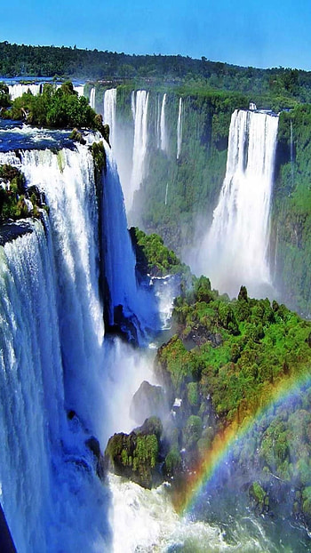 Rainbow, Iguazu Falls HD phone wallpaper