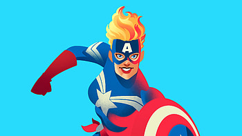Carol Danvers, carol-danvers, superheroes, captain-marvel, minimalism, minimalist, behance HD wallpaper