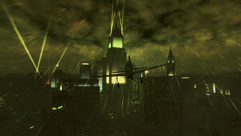 Dark Sky of a Big City, city lights, high definition, , plane, skyscraper, sky, saints row 2, dark HD wallpaper