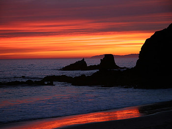 Beach At Sunset, pretty, sky, , sunset, beach HD wallpaper