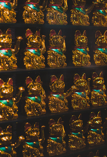 Gold, Miscellanea, Miscellaneous, Cat, Statuette, Maneki-Neko, Maneki Neko, Golden HD phone wallpaper