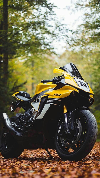 Yamaha Bike, Yamaha Sports Yellow Bike HD phone wallpaper