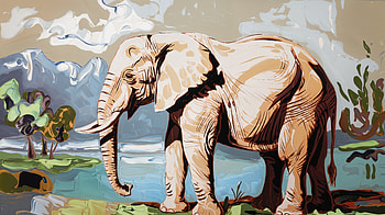 Beige Elegance: A Elephant, beige, elephant, Wildlife, nature, illustration HD wallpaper