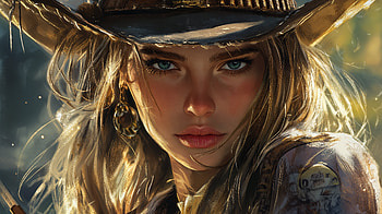 Cowgirl Charm - Ultra, cowgirl, portrait, hat, western HD wallpaper