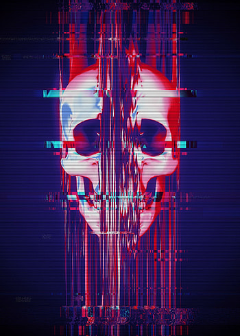 Glitch skull, Digital glitch, Dark backgrounds, Distorted art HD phone wallpaper