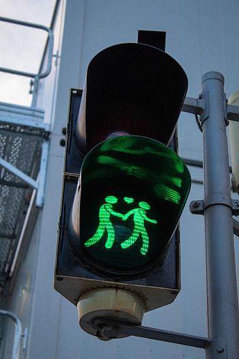 Love, Silhouettes, Traffic Light, Signal HD phone wallpaper