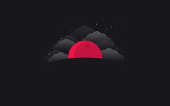 pink moon, , clouds, moon in clouds, abstract nature, moon minimalism, gray backgrounds, moon HD wallpaper