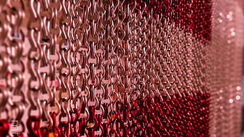 Pink Red Metal Chain Links Textures Blur Background Texture HD wallpaper