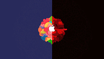 Apple logo, colorful, abstract HD wallpaper
