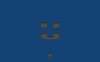 Utah State Aggies, blue background, American football team, Utah State Aggies emblem, NCAA, Utah, USA, American football, Utah State Aggies logo HD wallpaper