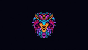 Lion Minimal , lion, minimalism, minimalist, dark, oled HD wallpaper
