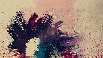 Abstract, Dark, Drawing, , Paints, Hair HD wallpaper