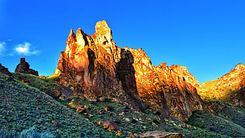 Mahogany Mountain, Oregon, landscape, sky, rocks, peabs, usa HD wallpaper