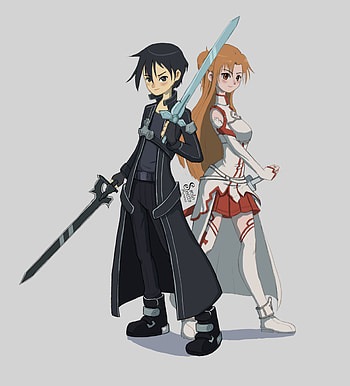 Kirito, Sword Art Online, Fanart, Asuna collaboration HD phone wallpaper