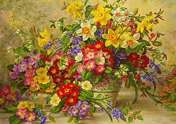 Spring flowers, colorful, bouquet, art, vase, beautiful, spring, still life, pretty, freshness, flowers, lovely HD wallpaper