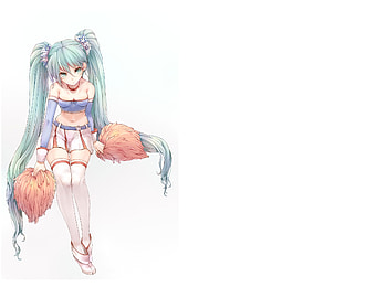 Vocalid, blue eyes, hatsune miku, aqua hair, blush, long hair, dress HD wallpaper