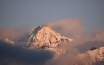 Winter, Nature, Clouds, Snow, Mountain, Vertex, Top HD wallpaper