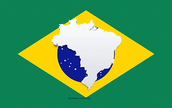 Brazil map silhouette, Flag of Brazil, silhouette on the flag, Brazil, 3d Brazil map silhouette, Brazil flag, Brazil 3d map HD wallpaper