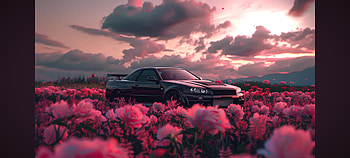 Nissan Gtr R34 paisagem, Nissan Skyline R34, landscape HD wallpaper