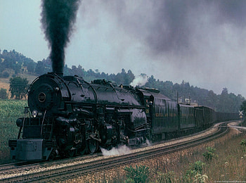 Train, sky, locamotive, track HD wallpaper
