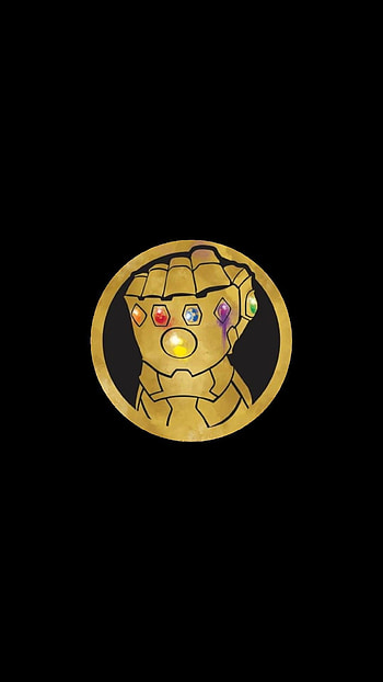 Infinity Gauntlet, Black background, Minimalist HD phone wallpaper