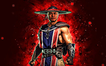 Kung Lao, , red neon lights, MK11, Mortal Kombat 11, creative, Mortal Kombat, Kung Lao Mortal Kombat HD wallpaper