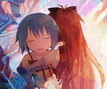 Sayaka Miki & Kyōko Sakura, Kyōko Sakura, Sayaka Miki, Anime, Puella Magi Madoka Magica HD wallpaper