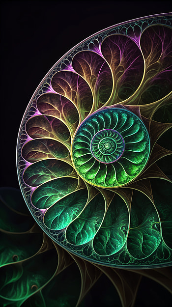 Mesmerizing Fractal Spiral , fractal, spiral, Abstract, green, Digital Art, abstract green HD phone wallpaper