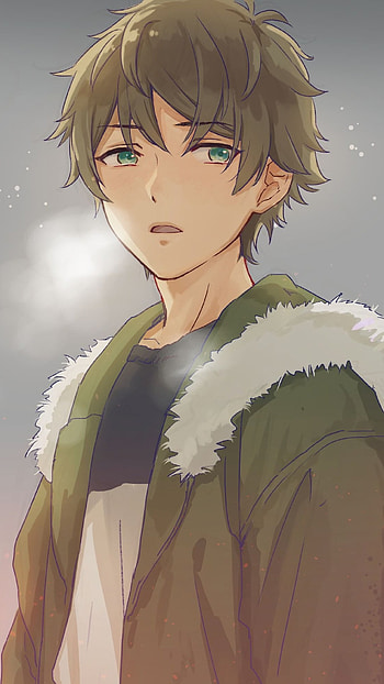 Anime Cute Boy, Brown Hair HD phone wallpaper