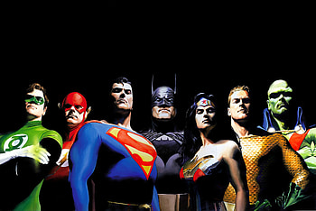 Alex Ross Justice League Artwork, justice-league, superheroes, artwork, artist, deviantart, superman, batman, flash, aquaman, wonder-woman, green-lantern HD wallpaper