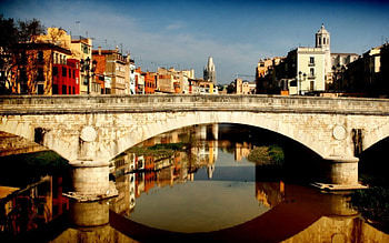 reflection in river of ancient bridge, bridge, river, reflection, city HD wallpaper