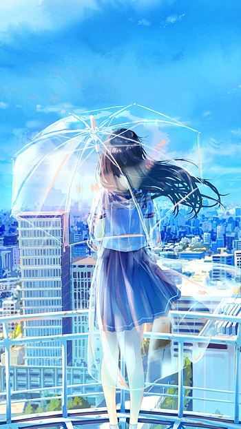 Rooftop Breeze — Anime Girl , Anime, girl, anime girl HD phone wallpaper