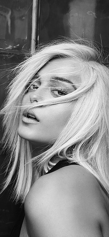 Bebe Rexha, Monochrome , XS, background HD phone wallpaper