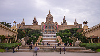 National Royal Palace, Barcelona, Spain, Time-lapse HD wallpaper