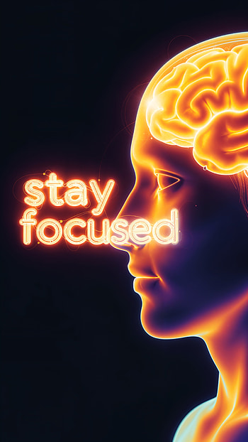 Neon Brain — Stay Focused HD phone wallpaper