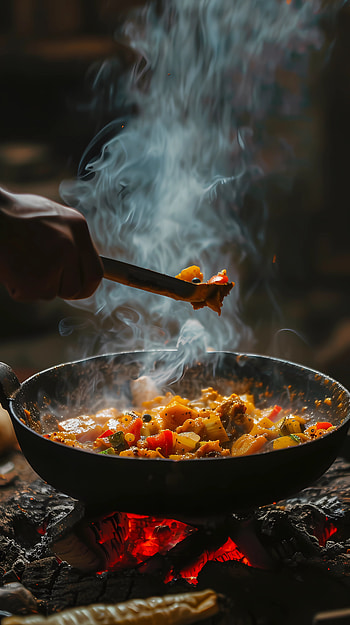 Curry - natural fire, cooking, fire HD phone wallpaper